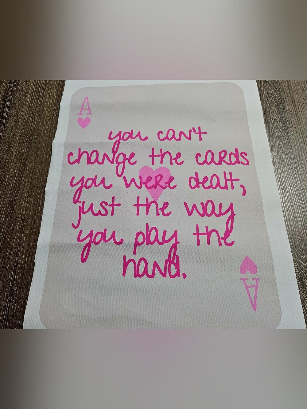 Motivational Quote Ace Of Hearts Premium Canvas Wall Art Decor 12 x 16 UNFRAMED